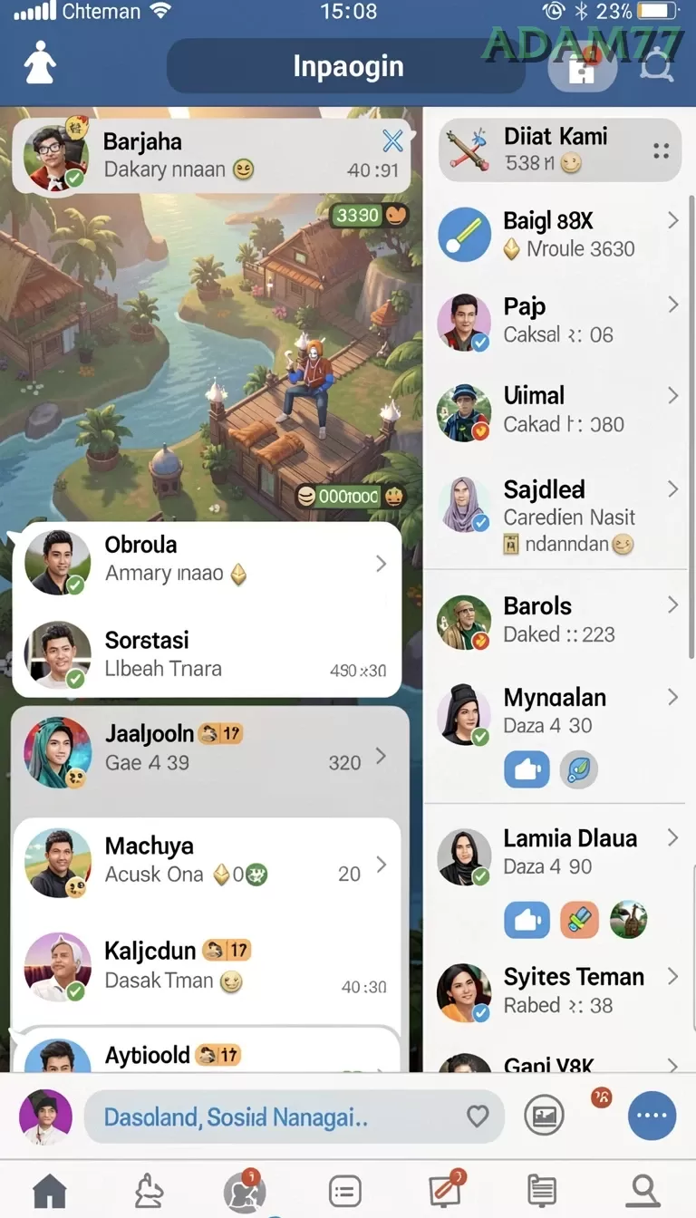 Cuplikan layar UT77 — menu navigasi