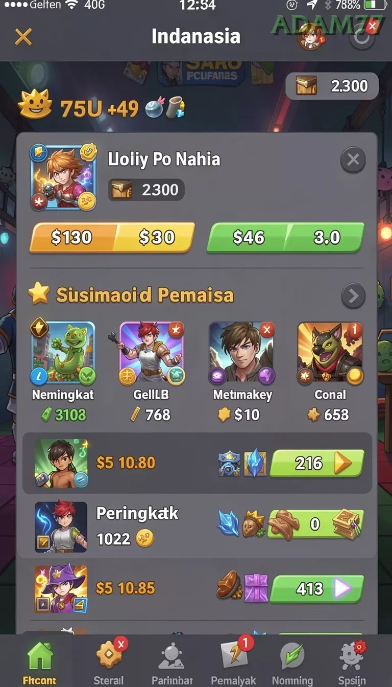 Cuplikan layar 666F — menu navigasi